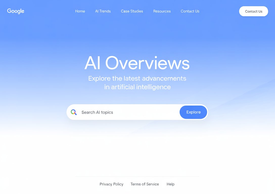 Portada creada con IA para un estudio sobre el imopacto de las ai overviews de Google en el Seo de pymes